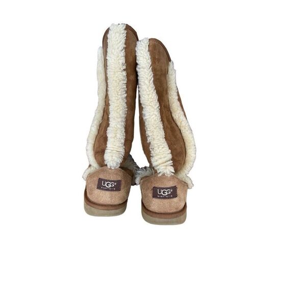 UGG Womens Tan Mid-Calf Chestnut Sunsparkle Shearling Winter Boots Size 5 - Picture 2 of 7